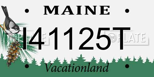 I41125T Maine License Plate