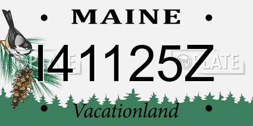 I41125Z Maine License Plate