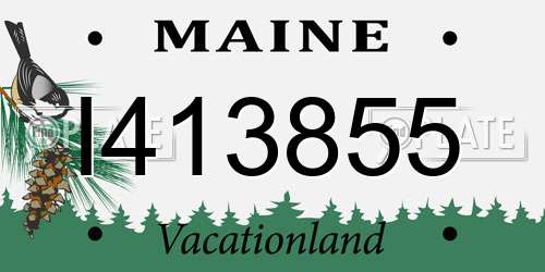 I413855 Maine License Plate
