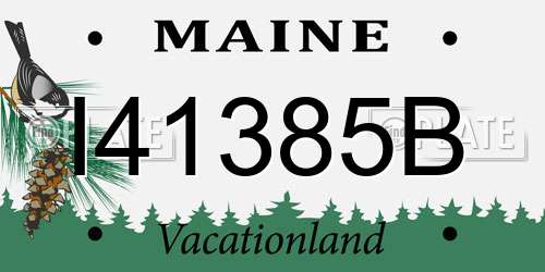 I41385B Maine License Plate