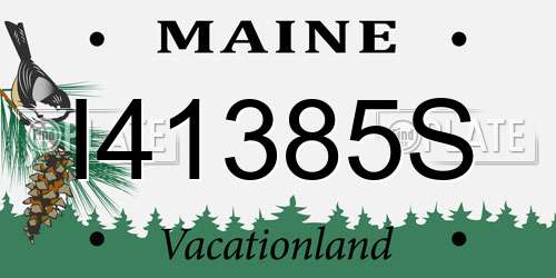 I41385S Maine License Plate