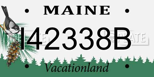 I42338B Maine License Plate