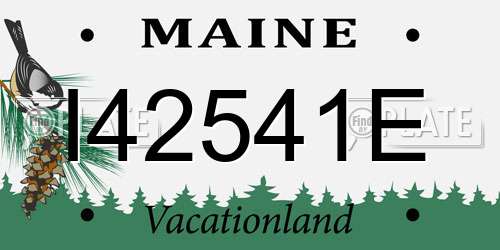 I42541E Maine License Plate
