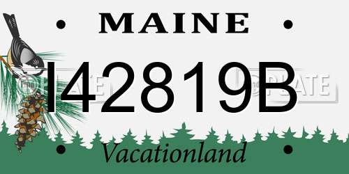 I42819B Maine License Plate