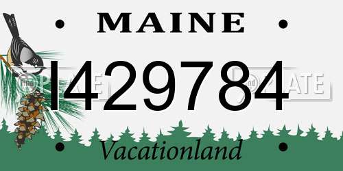 I429784 Maine License Plate