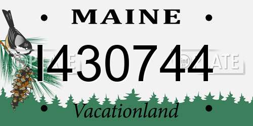 I430744 Maine License Plate