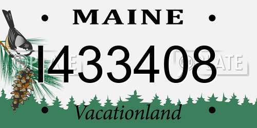 I433408 Maine License Plate