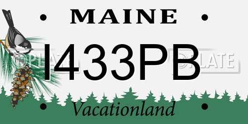 I433PB Maine License Plate