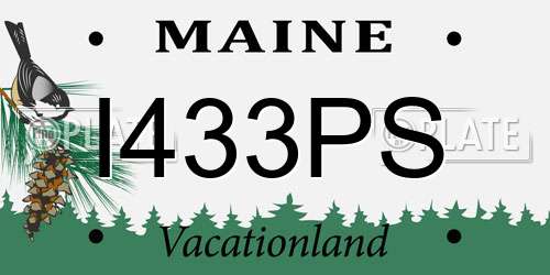 I433PS Maine License Plate