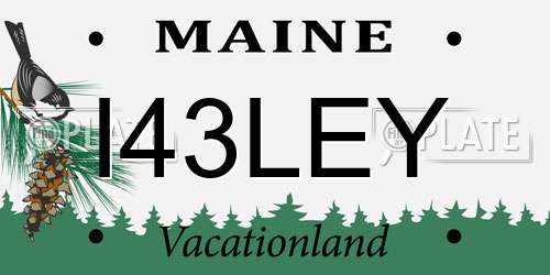 I43LEY Maine License Plate