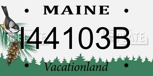 I44103B Maine License Plate