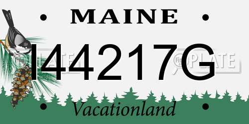 I44217G Maine License Plate