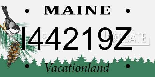 I44219Z Maine License Plate