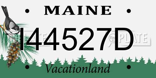 I44527D Maine License Plate