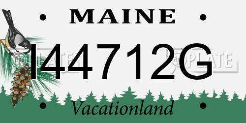 I44712G Maine License Plate