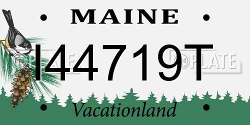 I44719T Maine License Plate
