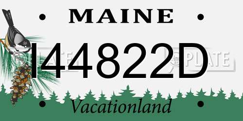 I44822D Maine License Plate