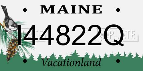 I44822Q Maine License Plate