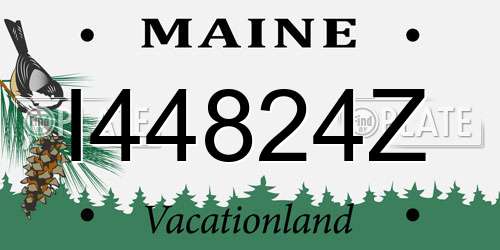 I44824Z Maine License Plate