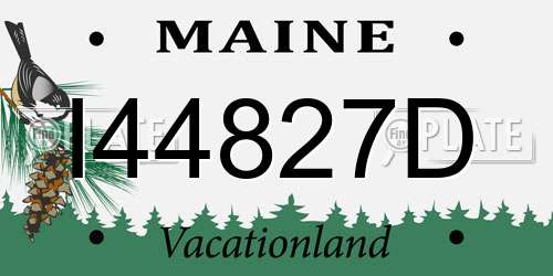 I44827D Maine License Plate