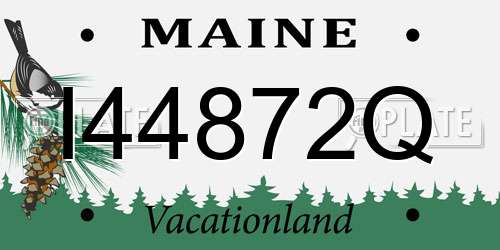 I44872Q Maine License Plate