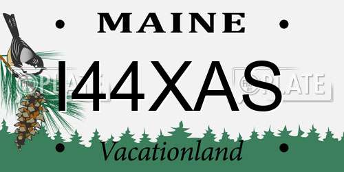 I44XAS Maine License Plate