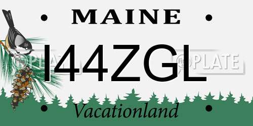 I44ZGL Maine License Plate
