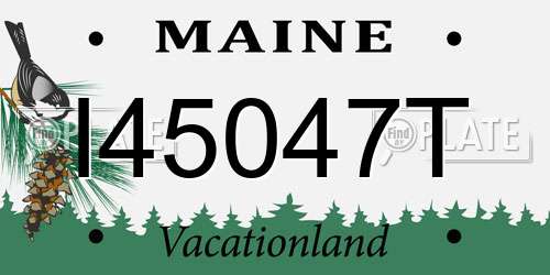 I45047T Maine License Plate