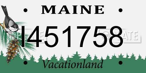 I451758 Maine License Plate