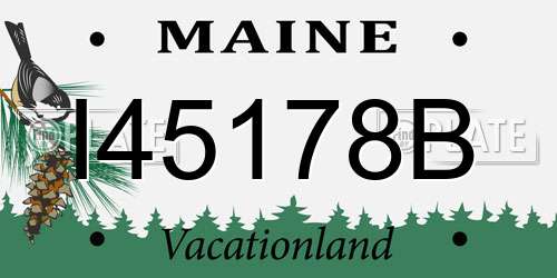 I45178B Maine License Plate