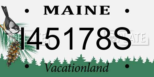 I45178S Maine License Plate