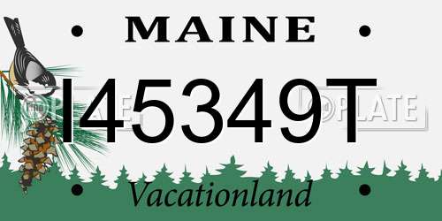 I45349T Maine License Plate