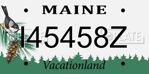 I45458Z Maine License Plate
