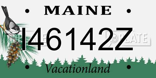 I46142Z Maine License Plate