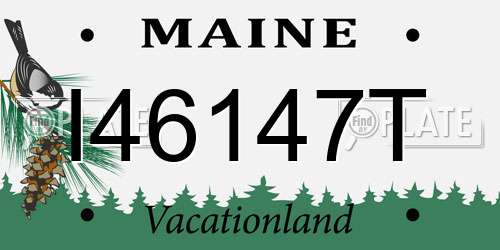I46147T Maine License Plate