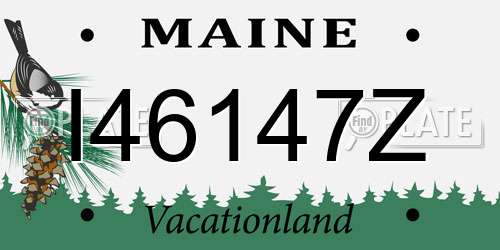I46147Z Maine License Plate