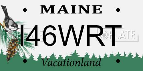 I46WRT Maine License Plate