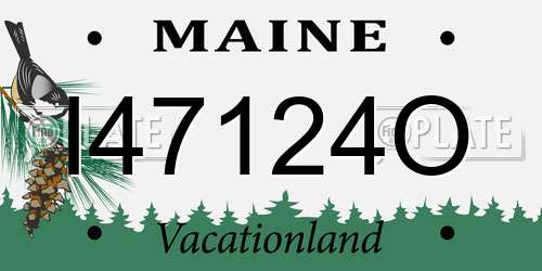 I47124O Maine License Plate