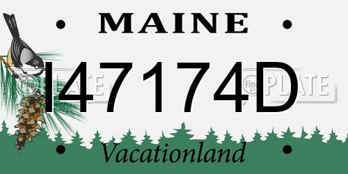 I47174D Maine License Plate
