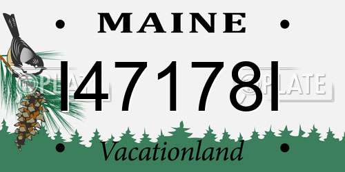 I47178I Maine License Plate