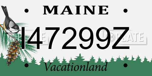 I47299Z Maine License Plate
