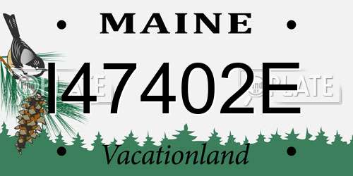 I47402E Maine License Plate