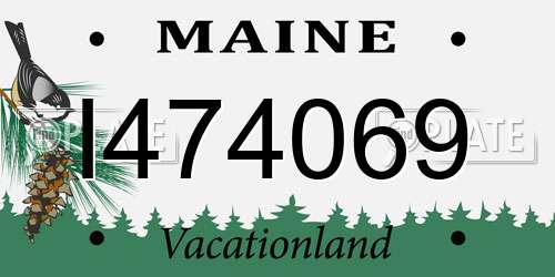 I474069 Maine License Plate