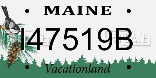 I47519B Maine License Plate