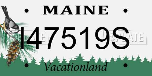 I47519S Maine License Plate