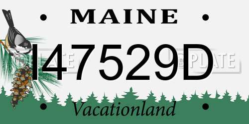 I47529D Maine License Plate