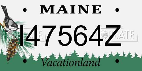 I47564Z Maine License Plate