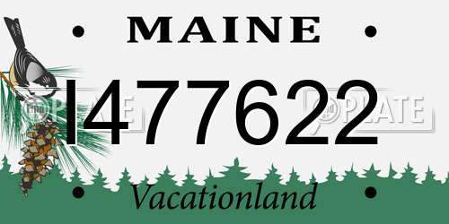 I477622 Maine License Plate