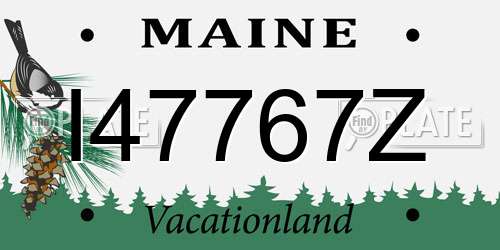 I47767Z Maine License Plate