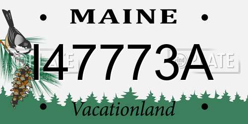 I47773A Maine License Plate